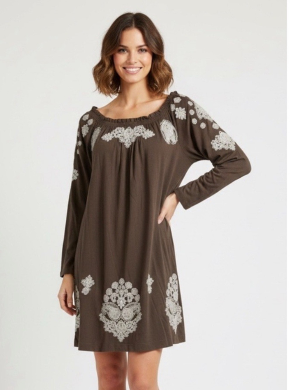 Johnny Was Boho Peasant Embroidered Large Floral Festival Designer Cottagecore